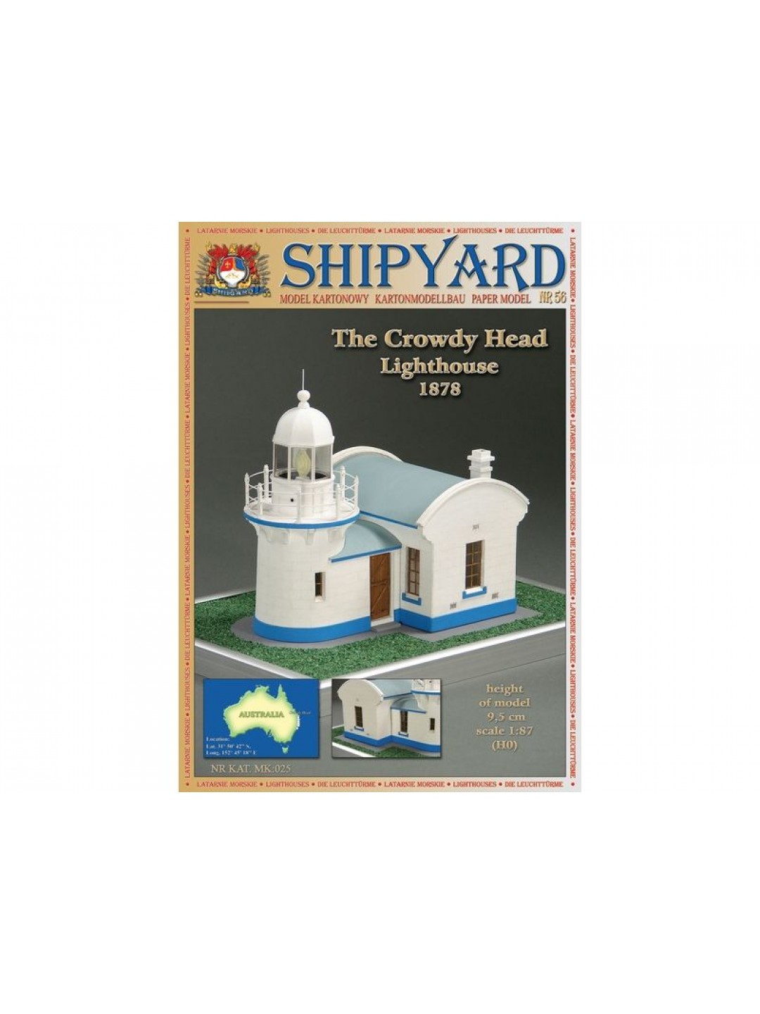 Сборная картонная модель Shipyard маяк Crowdy Head Lighthouse (№56), 1/87