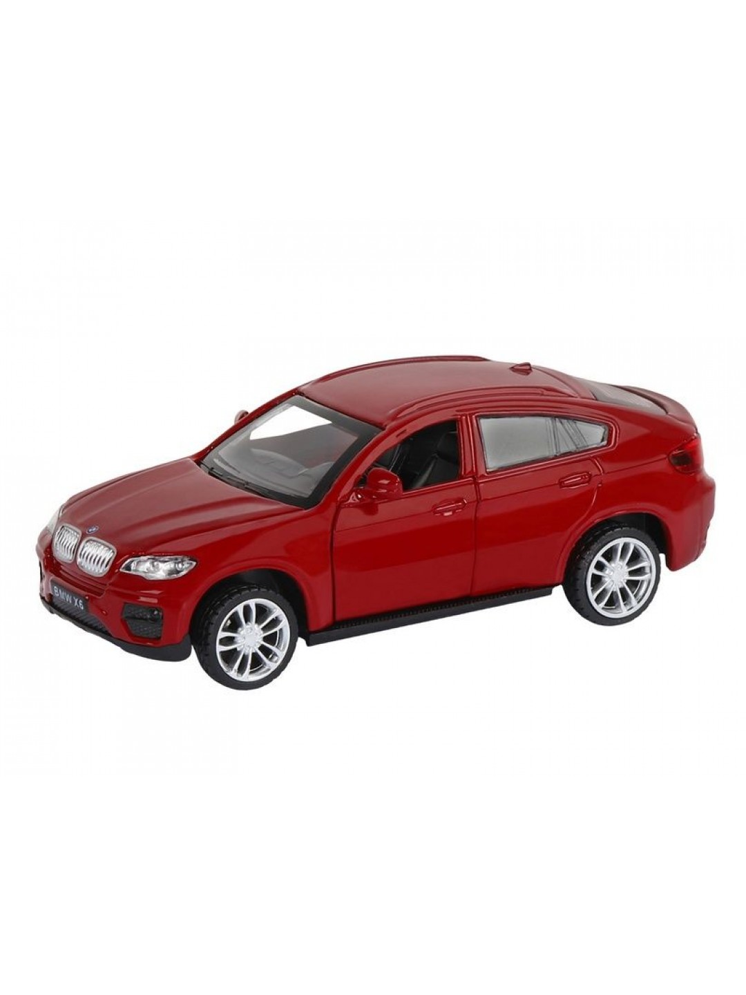 Машина "АВТОПАНОРАМА" BMW X6, красный, 1/43, инерция, в/к 17,5*12,5*6,5 см