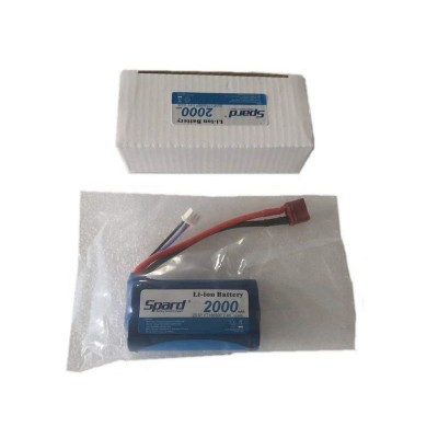 Аккумулятор Li-Ion Spard 2000mAh, 7,4V, 15C, T‐plug для Remo Hobby 1/16, Himoto 1/18