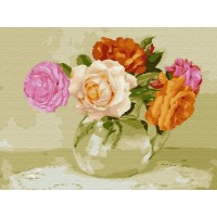 Картина по номерам с цветной схемой на холсте 30х40 Бузин. Розочки (22 цвета) Картина по номерам с цветной схемой на холсте 30х40 Бузин. Розочки (22 цвета)