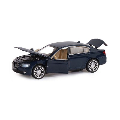 Машина "АВТОПАНОРАМА" BMW 760LI, синий, 1/34, свет, звук, инерция, в/к 17,5*13,5*9 см