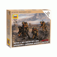 Сборные солдатики ZVEZDA Британский 3-хдюймовый миномет с расчетом 1939-42гг, 1/72 Сборные солдатики ZVEZDA Британский 3-хдюймовый миномет с расчетом 1939-42гг, 1/72