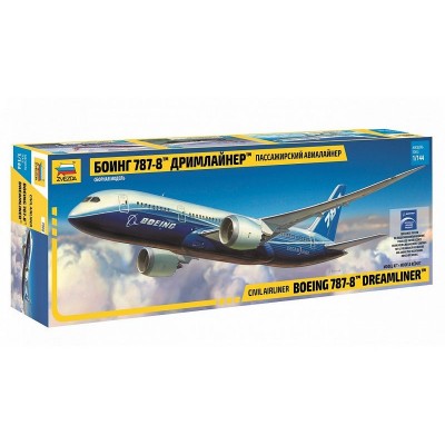 Сборная модель ZVEZDA Пассажирский авиалайнер Боинг 787-8 Дримлайнер, 1/144