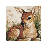 Картина по номерам 30Х30 ПЯТНИСТЫЙ ОЛЕНЕНОК (18 цветов)