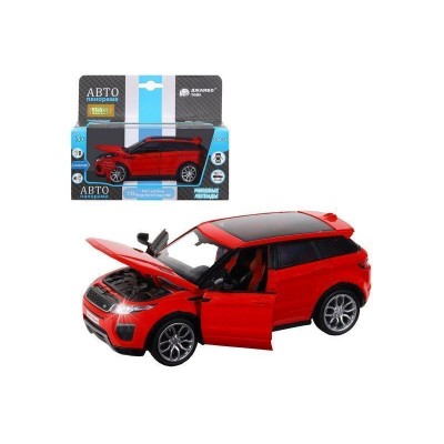 Машина "АВТОПАНОРАМА" Land Rover Range Rover Evoque HSE, красный, 1/32, в/к 17,5*12,5*6,5 см