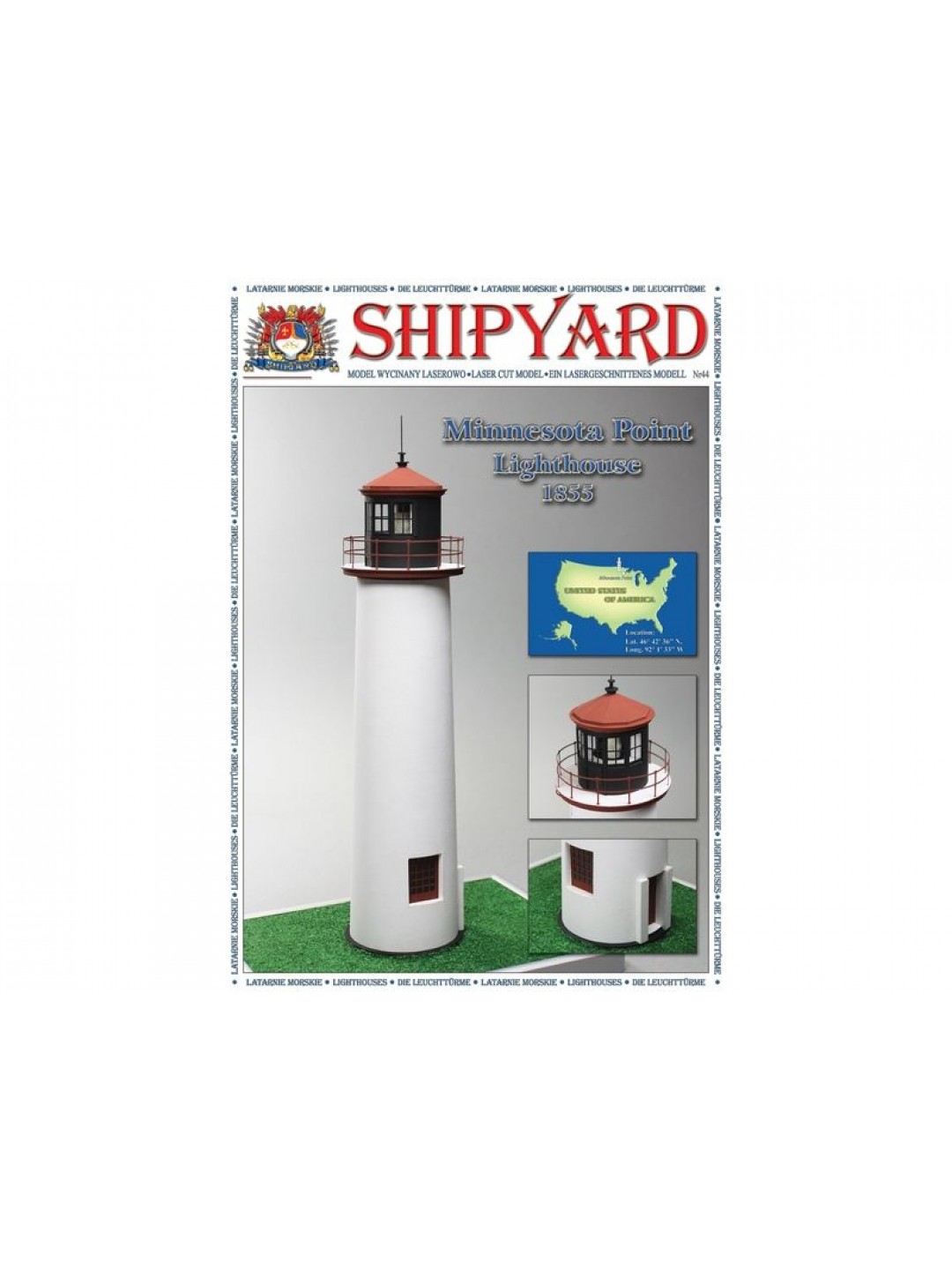 Сборная картонная модель Shipyard маяк Minnesota Point Lighthouse (№82), 1/72