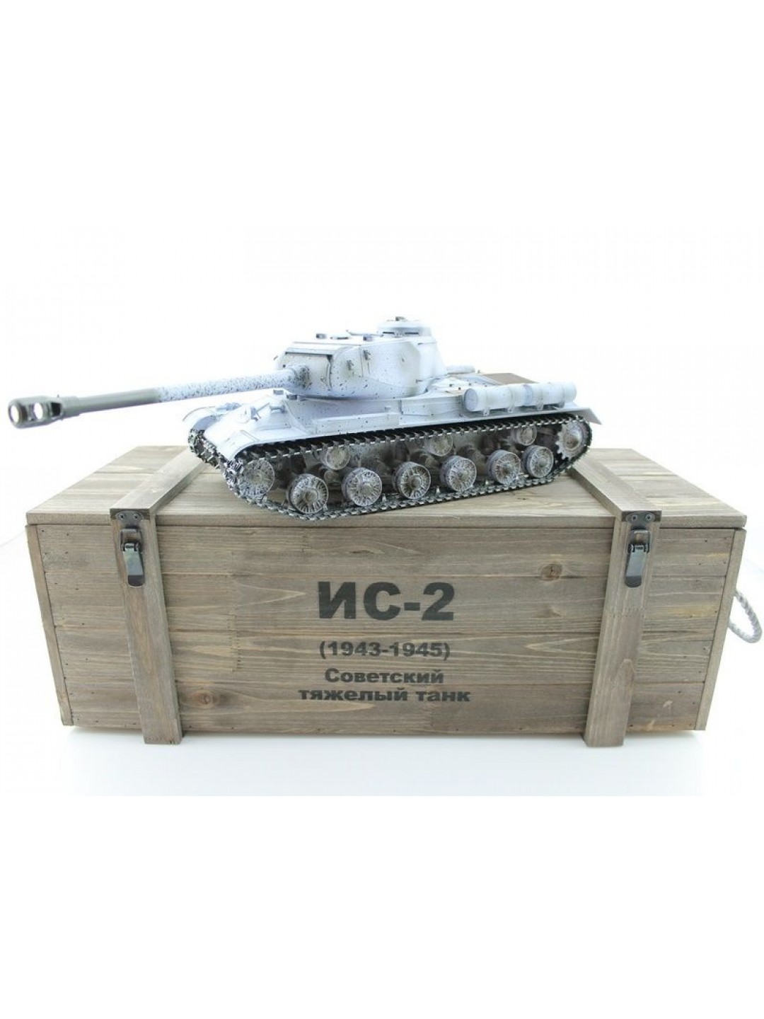 Р/У танк Taigen 1/16 ИС-2 модель 1944, СССР, зимний, 2.4G, деревянная коробка