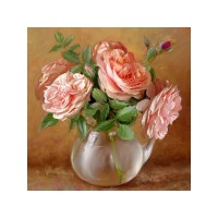 Алмазная мозаика 30х30 БУЗИН. СЛУЧАЙНЫЙ БУКЕТ (25 цветов)