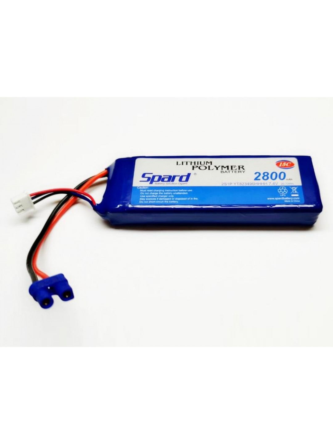 Аккумулятор Li-Po Spard 2800mAh, 7,4V, 15C, EC2