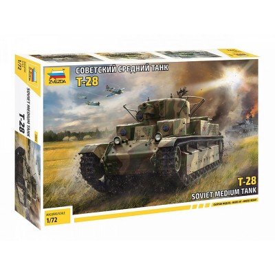 Сборная модель ZVEZDA Советский средний танк Т-28 , 1/72