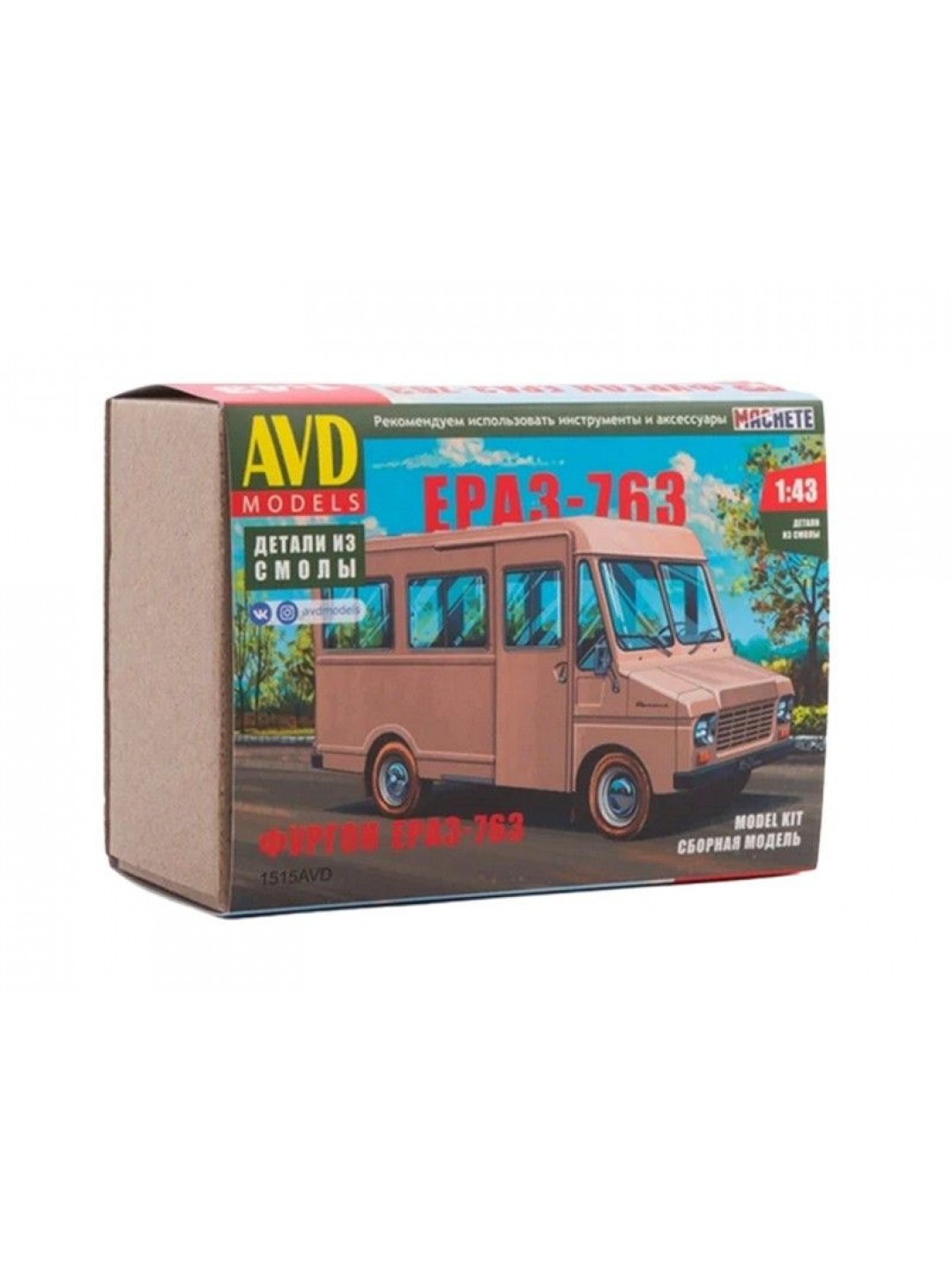 Сборная модель AVD Фургон ЕРАЗ-763, 1/43