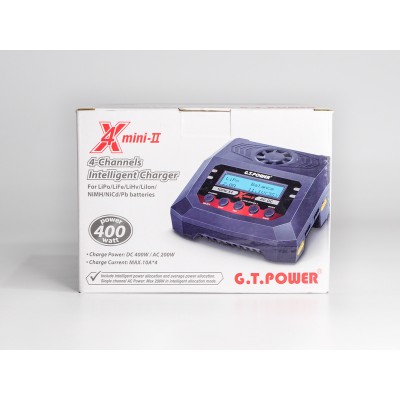 Универсальное зарядное устройство G.T.Power X4MINI 200 W Dual Power 19-26/220В, 10Aх4