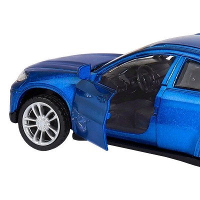 Машина "АВТОПАНОРАМА" BMW X6, 1/43, синий, инерция, откр. двери, в/к 17,5*12,5*6,5 см