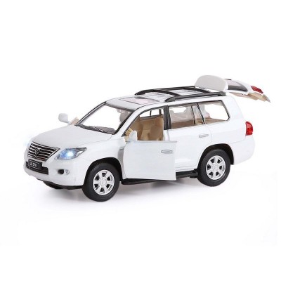 Машина "АВТОПАНОРАМА" Lexus LX570, белый, 1/32, свет, звук, инерция, в/к 17,5*13,5*9 см