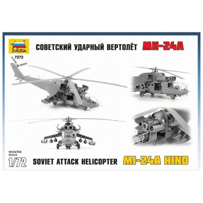 Сборная модель ZVEZDA Советский ударный вертолет Ми-24А, 1/72