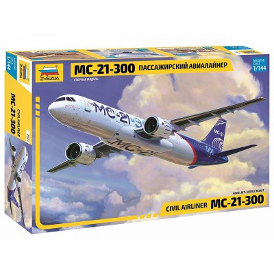 Сборная модель ZVEZDA Пассажирский авиалайнер МС-21-300, 1/144