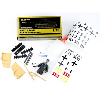 Набор наклеек и аксессуаров для танка King Tiger (Porsche), неокрашен Набор наклеек и аксессуаров для танка King Tiger (Porsche), неокрашен