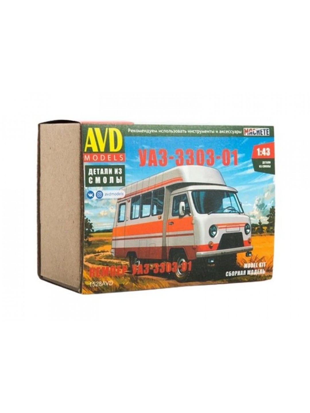 Сборная модель AVD Кемпер УАЗ-3303-01, 1/43