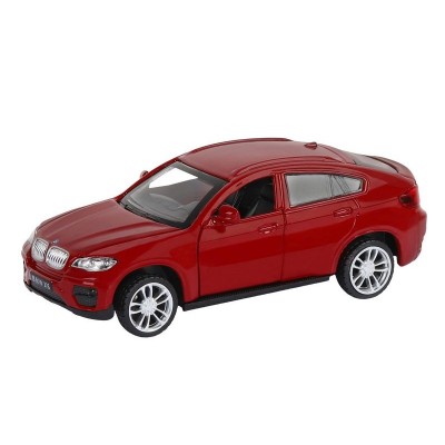 Машина "АВТОПАНОРАМА" BMW X6, красный, 1/43, инерция, в/к 17,5*12,5*6,5 см