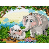 Набор юного художника 20х30 СЛОНЫ В ДЖУНГЛЯХ (16 цветов) Набор юного художника 20х30 СЛОНЫ В ДЖУНГЛЯХ (16 цветов)