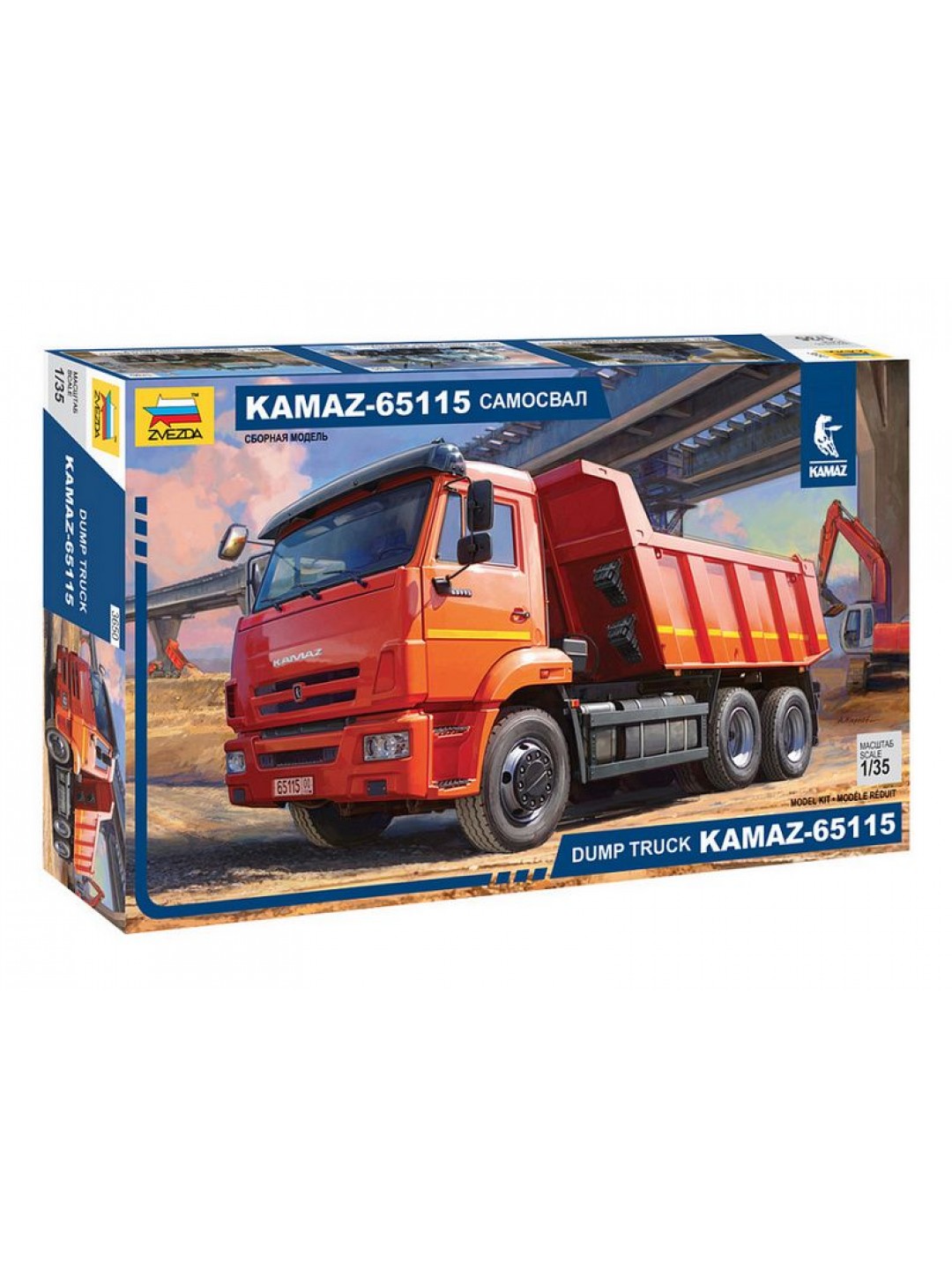Сборная модель ZVEZDA KAMAZ-65115 самосвал, 1/35
