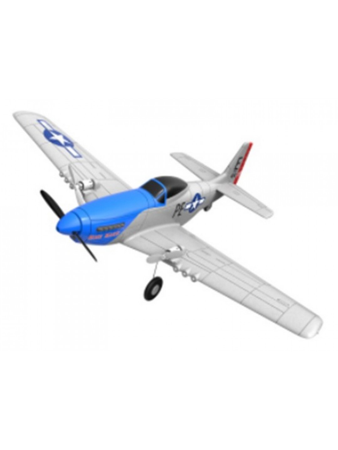 Радиоуправляемый самолет Volantex RC Mustang 400мм (синий) 2.4G 2ch LiPo RTF with Gyro
