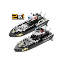 Радиоуправляемый катер Flytec V103 конструктор 2 в 1 (169 деталей) 2.4G RTR