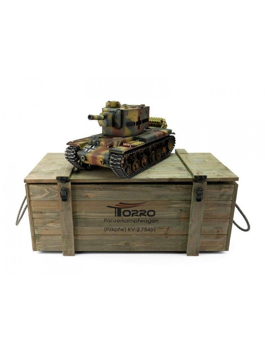 Радиоуправляемый танк Torro KV-2 1/16 откат ствола (для ИК боя), камуфляж V3.0 2.4G RTR