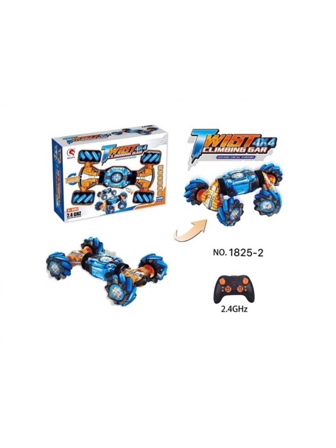 Р/У машинка перевертыш Hyper, музыка, свет, движение боком 4WD 2.4G 1/12 RTR