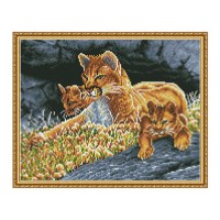 Алмазная мозаика с нанесенной рамкой 40х50 УРОК НАБЛЮДАТЕЛЬНОСТИ (19 цветов)