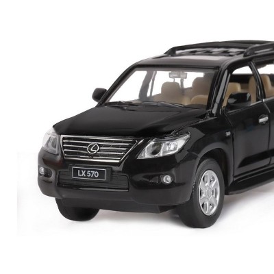 Машина "АВТОПАНОРАМА" Lexus LX570, черный, 1/32, свет, звук, инерция, в/к 17,5*13,5*9 см