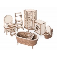 Деревянный конструктор Lemmo МОДЕЛЬ "НАБОР МЕБЕЛИ ВАННАЯ", 129 деталей Деревянный конструктор Lemmo МОДЕЛЬ "НАБОР МЕБЕЛИ ВАННАЯ", 129 деталей