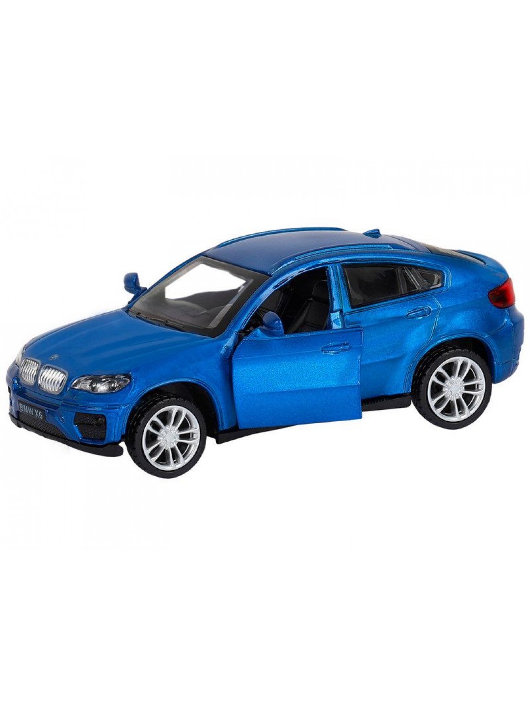 Машина "АВТОПАНОРАМА" BMW X6, 1/43, синий, инерция, откр. двери, в/к 17,5*12,5*6,5 см