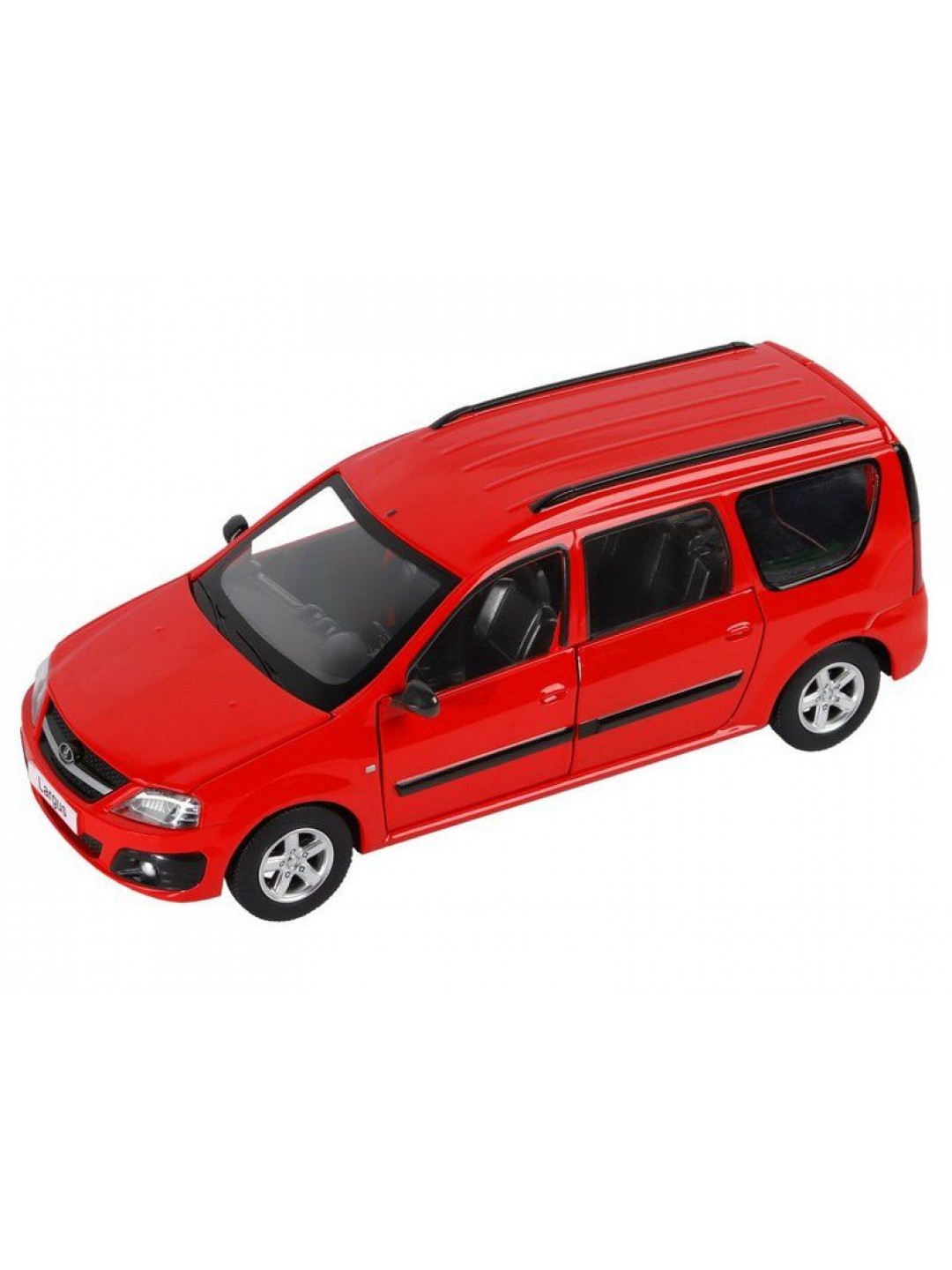Машина "АВТОПАНОРАМА" LADA LARGUS, красный, 1/24, свет, звук, инерция, в/к 24,5*12,5*10,5 см