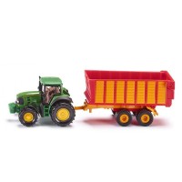 Трактор Siku 1650 Claas с прицепом для силоса Трактор Siku 1650 Claas с прицепом для силоса