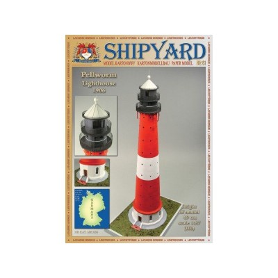 Сборная картонная модель Shipyard маяк Pellworm Lighthouse (№61), 1/87