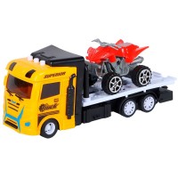 Машина AUTODRIVE Автовоз фрикционный желтый, со светом и звуком + квадроцикл, в/к 23,5*7*11 см Машина AUTODRIVE Автовоз фрикционный желтый, со светом и звуком + квадроцикл, в/к 23,5*7*11 см
