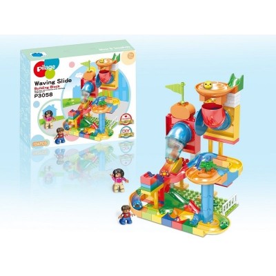 Конструктор Pilage Два пути (142 детали), лабиринт с шариками и воронками Конструктор Pilage Два пути (142 детали), лабиринт с шариками и воронками