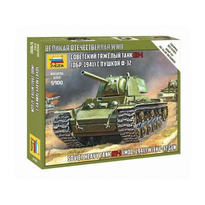 Сборная модель ZVEZDA Советский танк КВ-1 с пушкой Ф32, 1/100