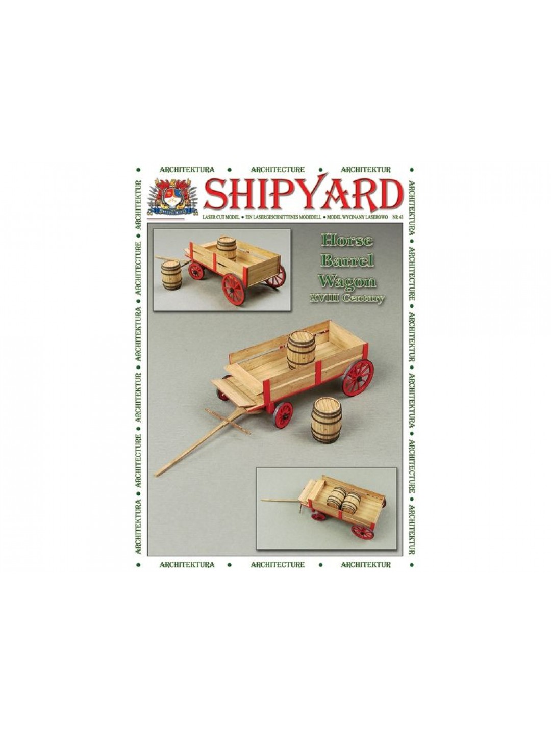 Сборная картонная модель Shipyard телега с бочками (№81), 1/96