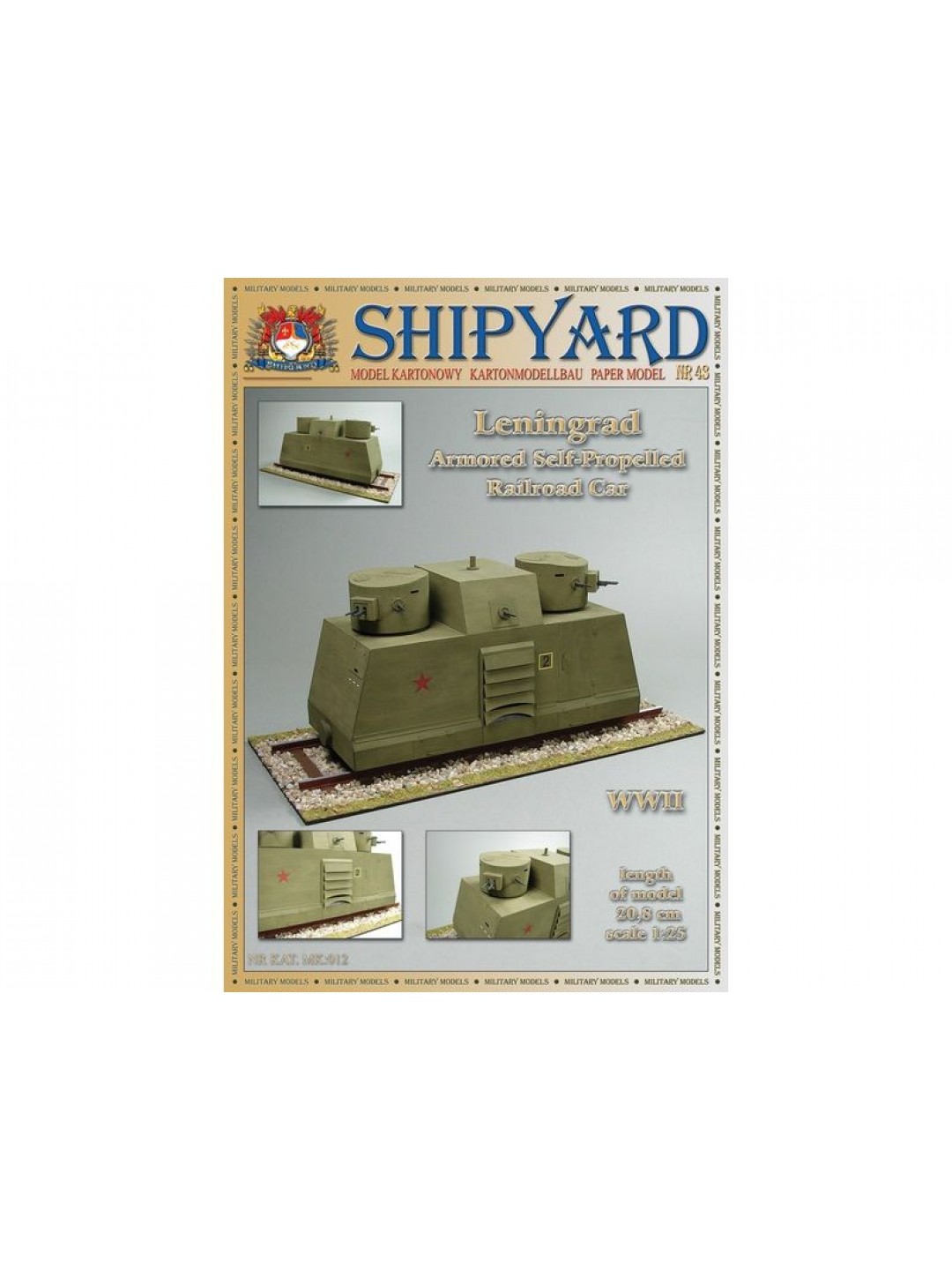 Сборная картонная модель Shipyard бронедрезина Leningrad(№43), 1/25