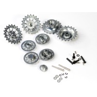 Ведущая звездочка 2 шт и ленивец 2 штуки для танка Tiger (металл) поздняя версия Ведущая звездочка 2 шт и ленивец 2 штуки для танка Tiger (металл) поздняя версия