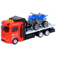 Машина AUTODRIVE Автовоз фрикционный красный, со светом и звуком + квадроцикл, в/к 23,5*7*11 см Машина AUTODRIVE Автовоз фрикционный красный, со светом и звуком + квадроцикл, в/к 23,5*7*11 см