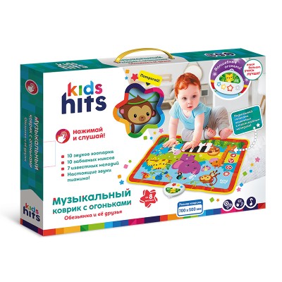 Интерактивная игрушка Kids Hits Музыкальный коврик с огоньками Обезьянка и ее друзья