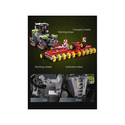 Конструктор CaDA трактор CLAAS XERION 5000 TRAC TS 1/32 (1336 деталей)