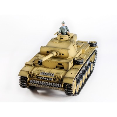 Р/У танк Taigen 1/16 Panzerkampfwagen III (Германия) дым, свет V3 2.4G RTR пустыня