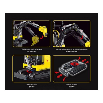 Радиоуправляемый конструктор RCM мини-экскаватор (1718 деталей)