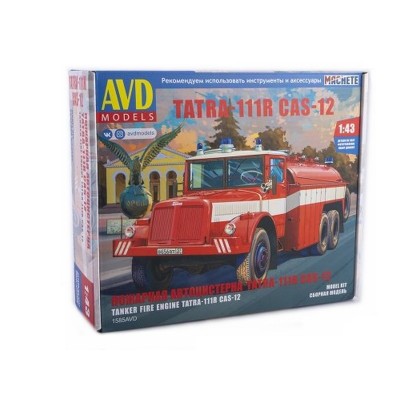 Сборная модель AVD Tatra-111R пожарная автоцистерна, 1/43