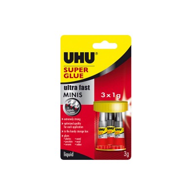 Клей универсальный UHU Super Glue, 1 мл, 3 шт, блистер