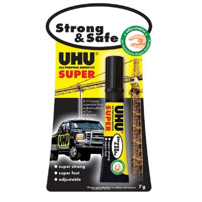 Клей универсальный секундный UHU Super Strong & Safe, 7 г, блистер